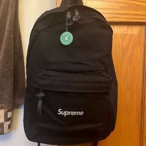Supreme Black Canvas Backpack